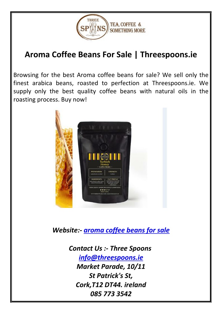 aroma coffee beans for sale threespoons ie