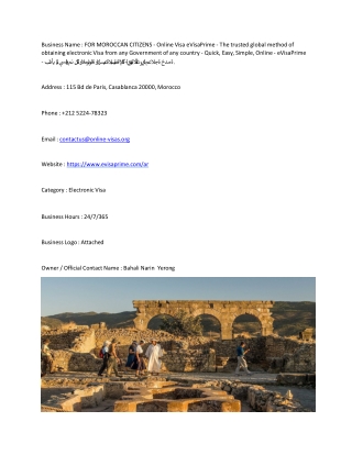 business name for moroccan citizens online visa