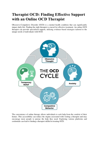 Therapist OCD Finding Effective Support with an Online OCD Therapist