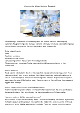 commercial water softener rewards