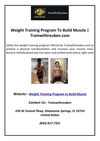 weight training program to build muscle