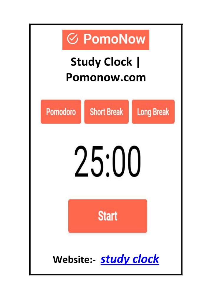 study clock pomonow com