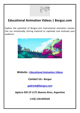 educational animation videos borguz com