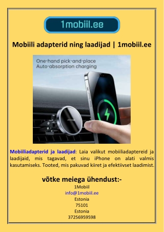 Mobiili adapterid ning laadijad  1mobiil.ee