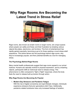 Why Rage Rooms Are Becoming the Latest Trend in Stress Relief