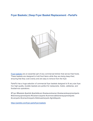 Fryer Baskets _ Deep Fryer Basket Replacement - PartsFe