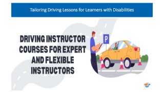 Tailoring Driving Lessons for Learners with Disabilities