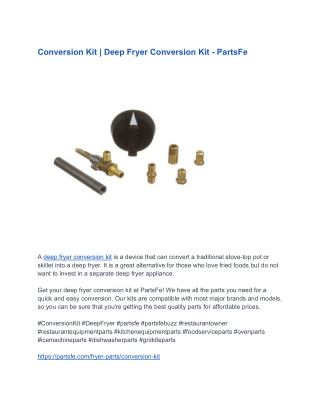 Conversion Kit _ Deep Fryer Conversion Kit - PartsFe