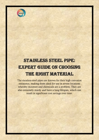 Stainless Steel Pipe: Expert Guide on Choosing the Right Material