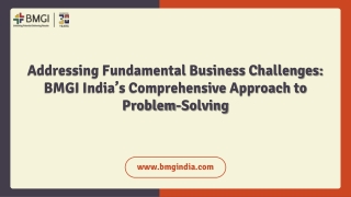 Addressing Fundamental Business Challenges: BMGI India’s Comprehensive Approach