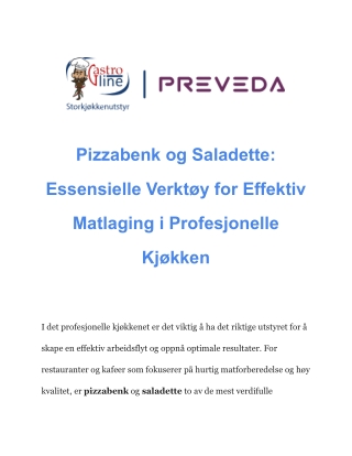 Storkjøkken - Profesjonelt Utstyr for Alle Behov