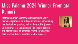 miss palamu 2024 winner premlata kumari premlata