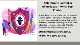 Anti Termite Control in Ahmedabad -  Komal Pest Control