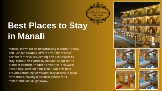 Best Place To Stay in Manali