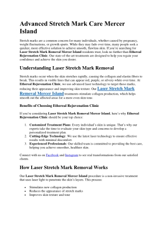 Advanced Stretch Mark Care Mercer Island