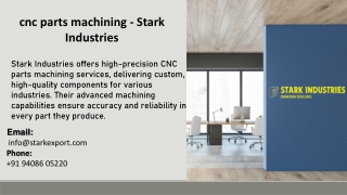 cnc parts machining -  Stark Industries