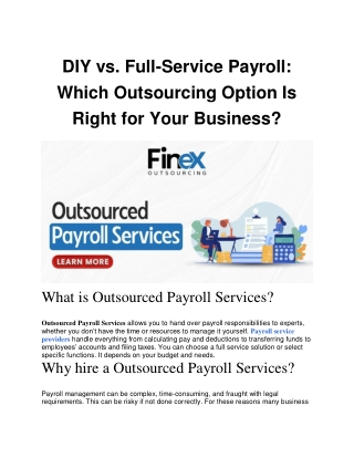 diy vs full service payroll which outsourcing