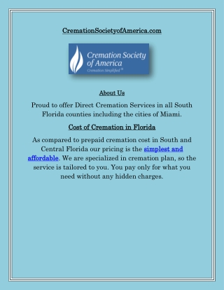 Affordable Cremation Plan