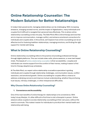 online relationship counsellor the modern