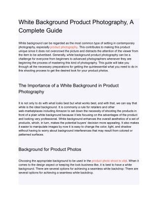 white background product photography a complete