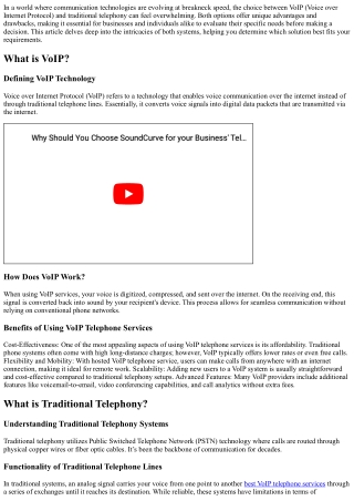 VoIP vs Traditional Telephony: Which is Right for You?
