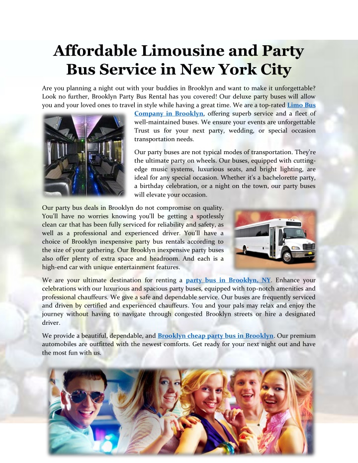 affordable limousine and party bus service