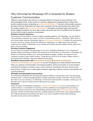why omnichannel whatsapp api is essential
