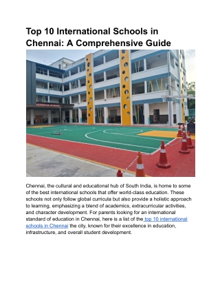top 10 international schools in chennai
