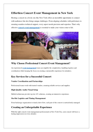 Effortless Concert Event Management in New York