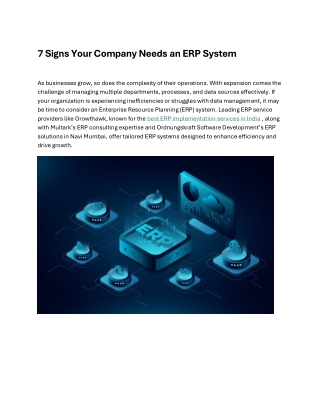 7 signs your company needs an erp system