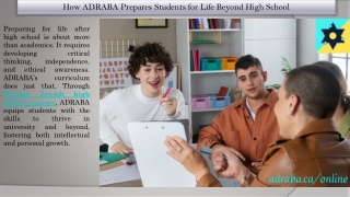 How ADRABA Prepares Students for Life Beyond High School