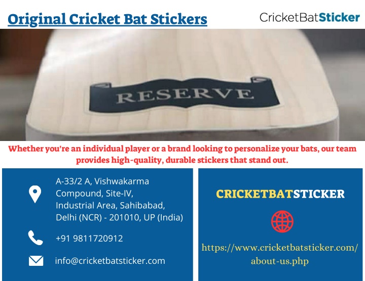 original cricket bat stickers