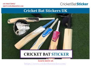 Cricket Bat Stickers UK