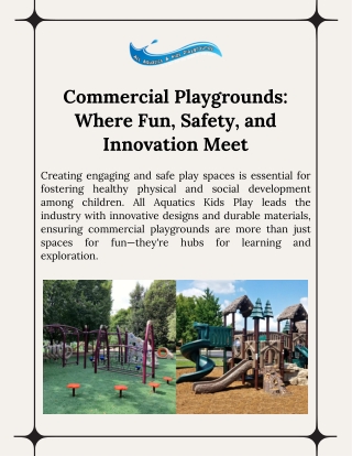 Commercial Playgrounds by All Aquatics Kids Play Fun Meets Safety