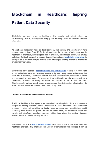 Blockchain in Healthcare_ Impring Patient Data Security