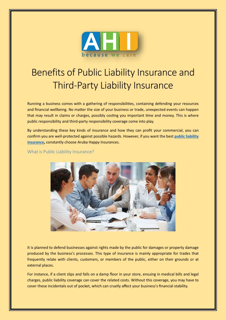 benefits of public liability insurance and third