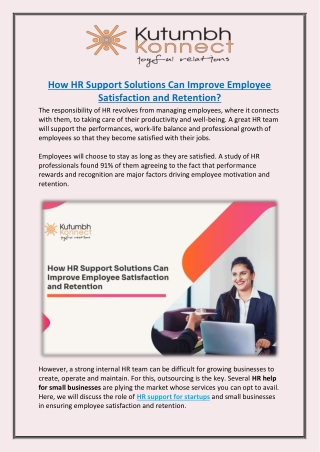 How HR Support Solutions Can Improve Employee Satisfaction and Retention