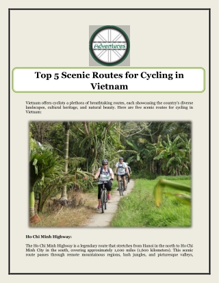 Top 5 Scenic Routes for Cycling in Vietnam