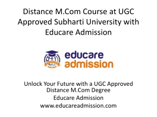 distance m com course at ugc approved subharti