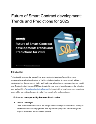 Future of Smart Contract development_ Trends and Predictions for 2025