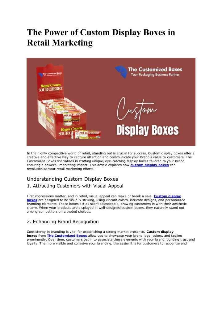 the power of custom display boxes in retail