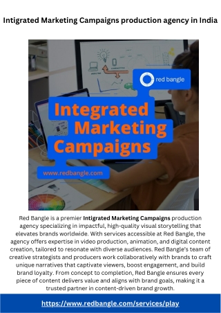 Intigrated Marketing Campaigns production agency in India