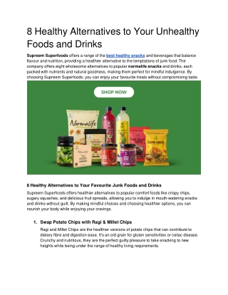 8 healthy alternatives to your unhealthy foods