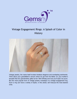 Vintage Engagement Rings_ A Splash of Color in History