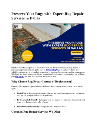 Preserve Your Rugs with Expert Rug Repair Services in Dallas