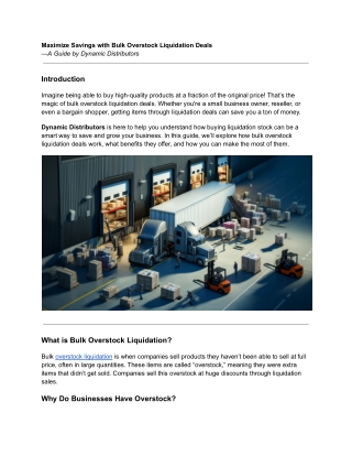 maximize savings with bulk overstock liquidation