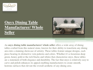 Onyx Wholesale Supplier: Bringing Premium Quality to Your Doorstep