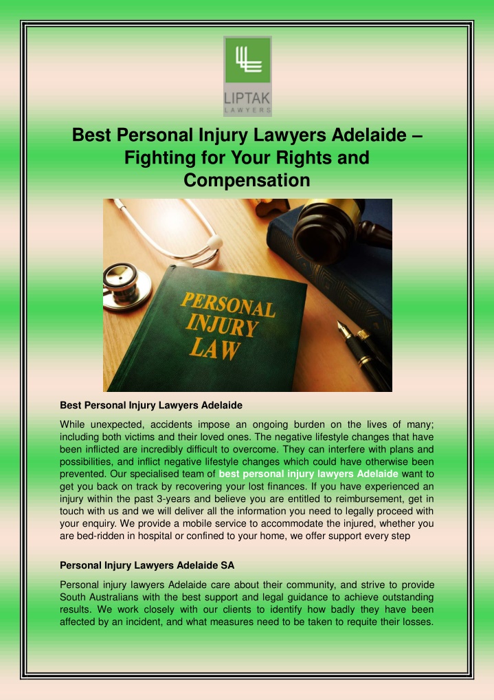 best personal injury lawyers adelaide fighting