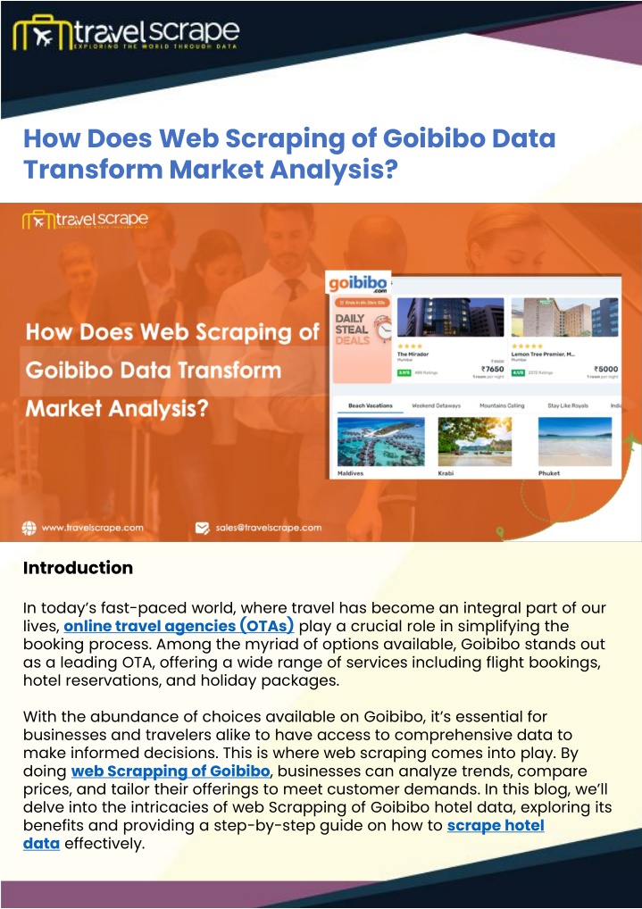 how does web scraping of goibibo data transform