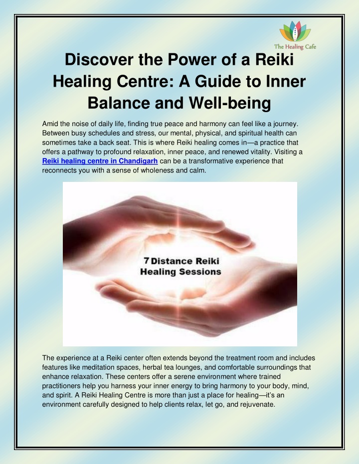 discover the power of a reiki healing centre